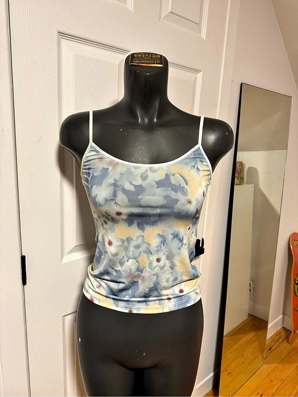 Floral Cami Tank in Blue & Yellow Like New